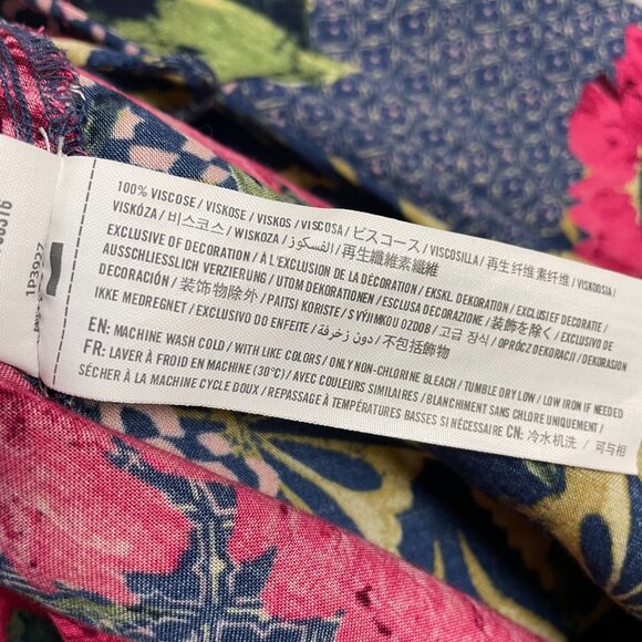 Abercrombie & Fitch Dress Mini Lace-Up Back Floral Graphic Pattern Button-Up XS - Picture 7 of 10